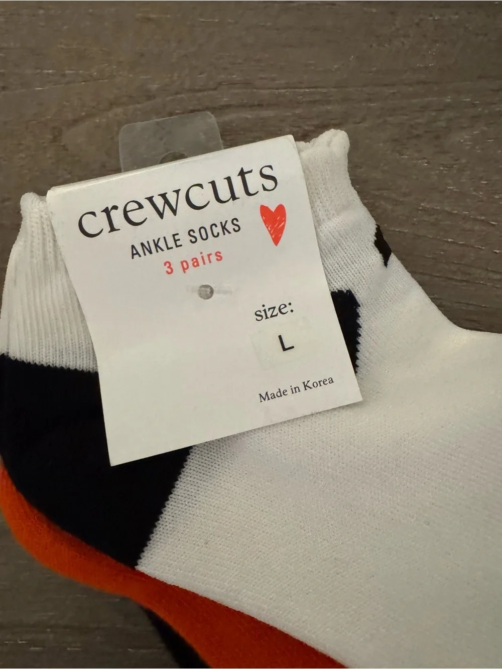 Crewcuts Kids 3-Pack Ankle Socks - White, Black & Orange Halloween